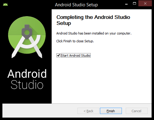 Záver inštalácie: spustiť Android Studio?