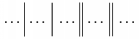 $\dots \bigg\vert \dots \bigg\arrowvert \dots
\bigg \Vert \dots \bigg \Arrowvert \dots$